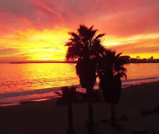 A sunset over Rosarito  beach